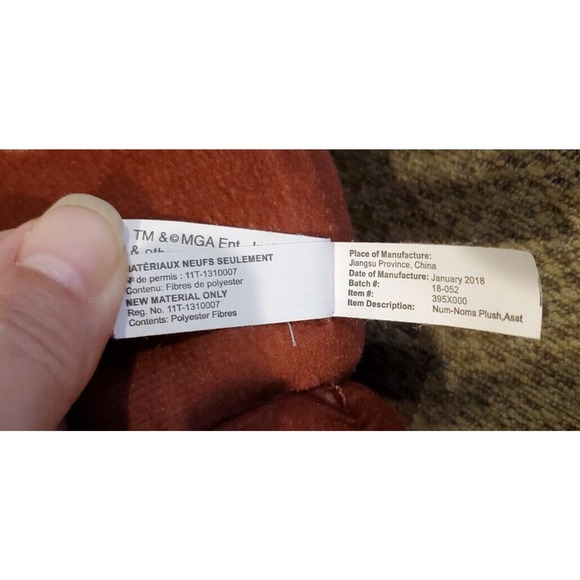 6.5" Num Noms Pink Brown White Ice Cream Waffle Ears Toy Factory Stuffed Toy - Picture 11 of 12